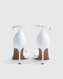 White Closed Back Heeled Sandals