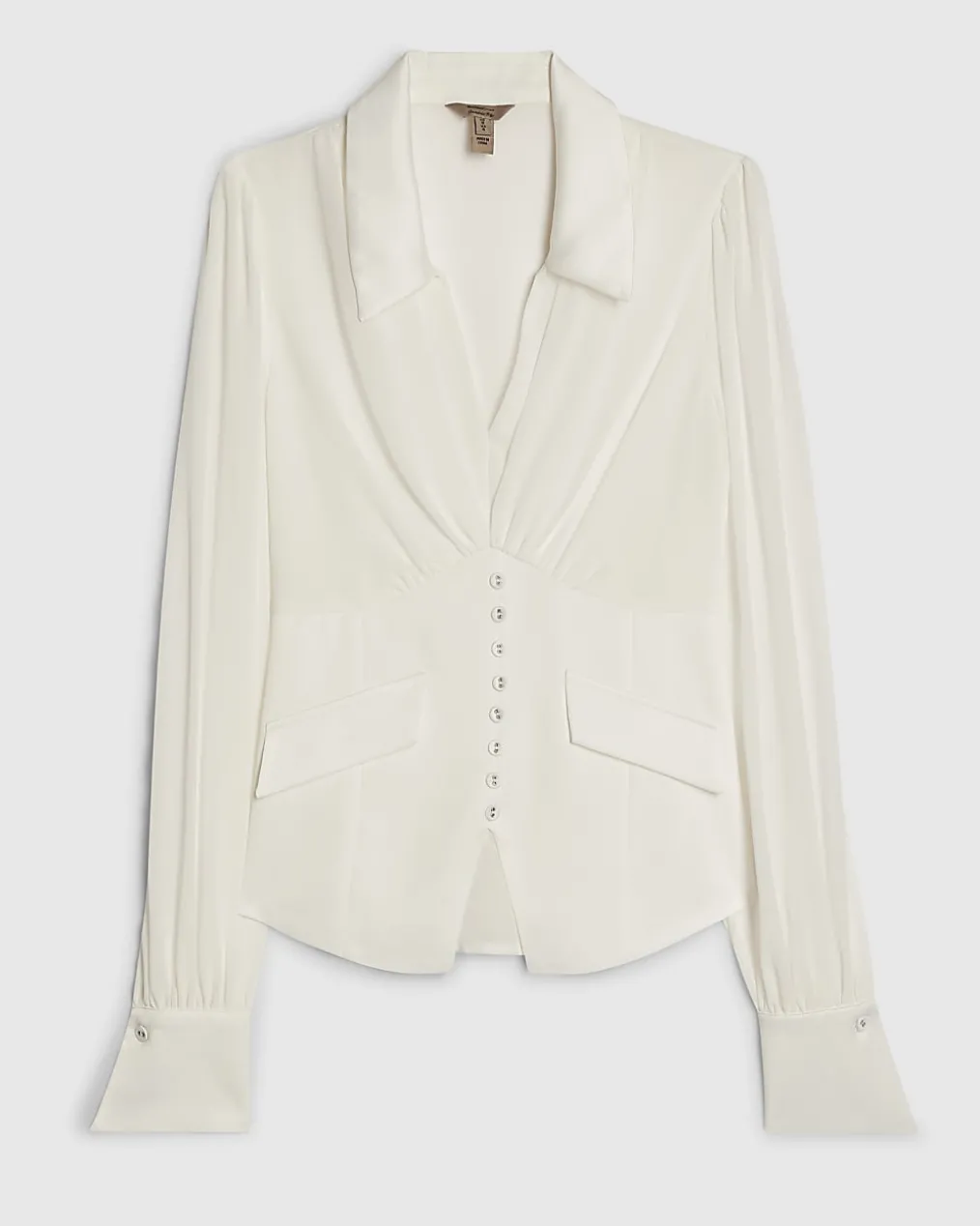 White Corset Detail Blouse