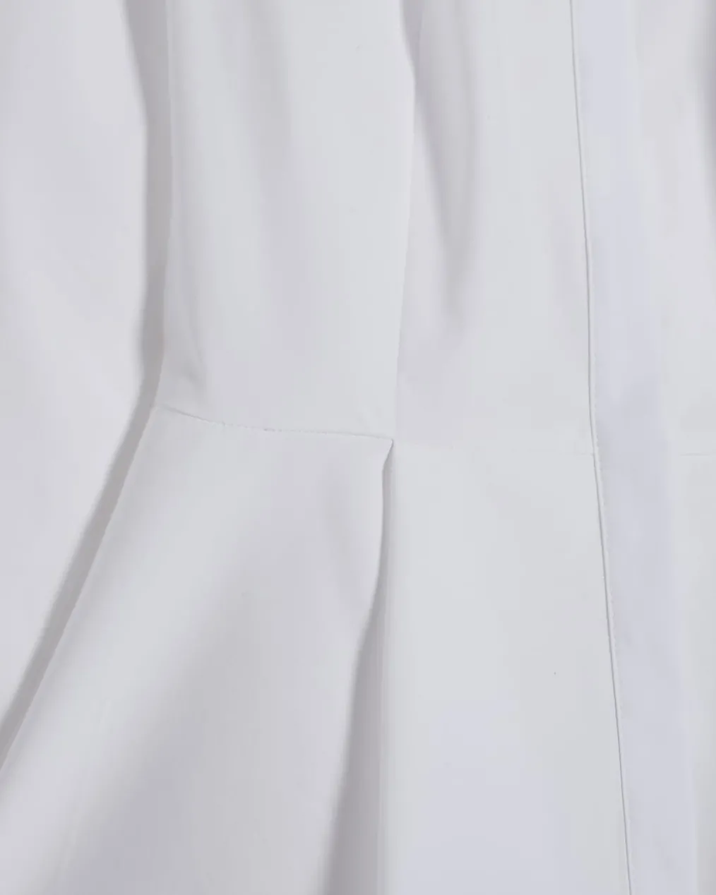 White Cotton blend Long Sleeve Peplum Shirt