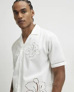 White Cotton Cutwork Shirt