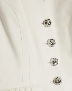 White Cotton Frill Pocket Waistcoat