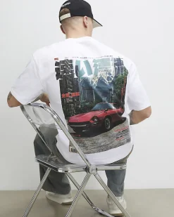 White Cotton Japanese Car Midweight T-Shirt