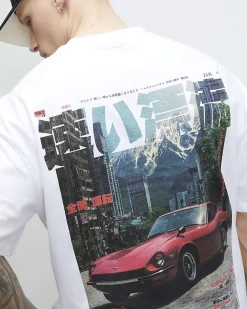 White Cotton Japanese Car Midweight T-Shirt