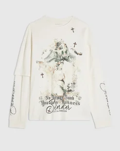 White Cotton Layered Renaissance T-Shirt