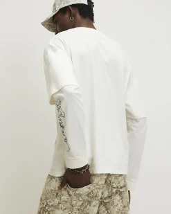 White Cotton Layered Renaissance T-Shirt