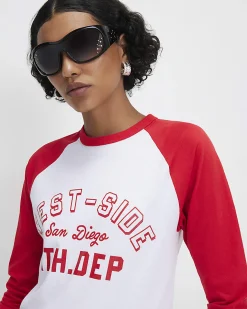 White Cotton Long Sleeve West Side T-Shirt