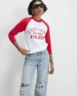 White Cotton Long Sleeve West Side T-Shirt
