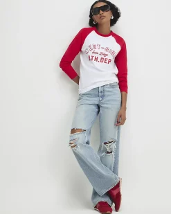 White Cotton Long Sleeve West Side T-Shirt
