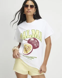 White Cotton Palma Boyfriend Fit T-Shirt