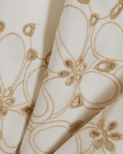 White Cotton Poplin Broderie Hem Shirt