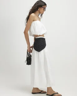 White Cotton Poplin Bubble Top