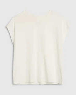 White Cotton Short Sleeve Loose Fit Top