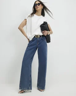 White Cotton Short Sleeve Loose Fit Top