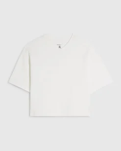 White Cotton Short Sleeve Sweatshirt