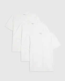 White Cotton Slim Fit T-Shirts 3 Pack