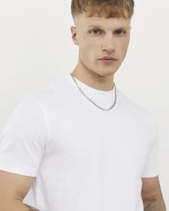 White Cotton Slim Fit T-Shirts 3 Pack