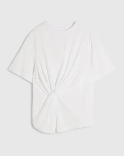 White Cotton Twist Front T-shirt