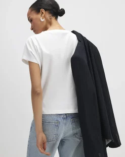 White Cotton Twist Front T-Shirt