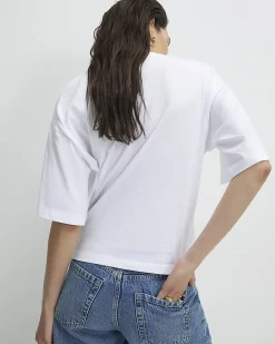 White Cotton Twist Hem T-Shirt