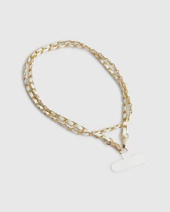 White Cross Body Phone Chain