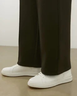 White Cupsole Lace Up Trainers