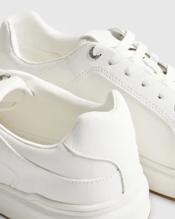 White Cupsole Lace Up Trainers