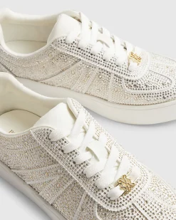 White Diamante Embellished Trainers