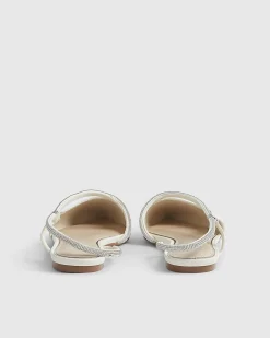 White Diamante Strap Pointed Slingback Shoes