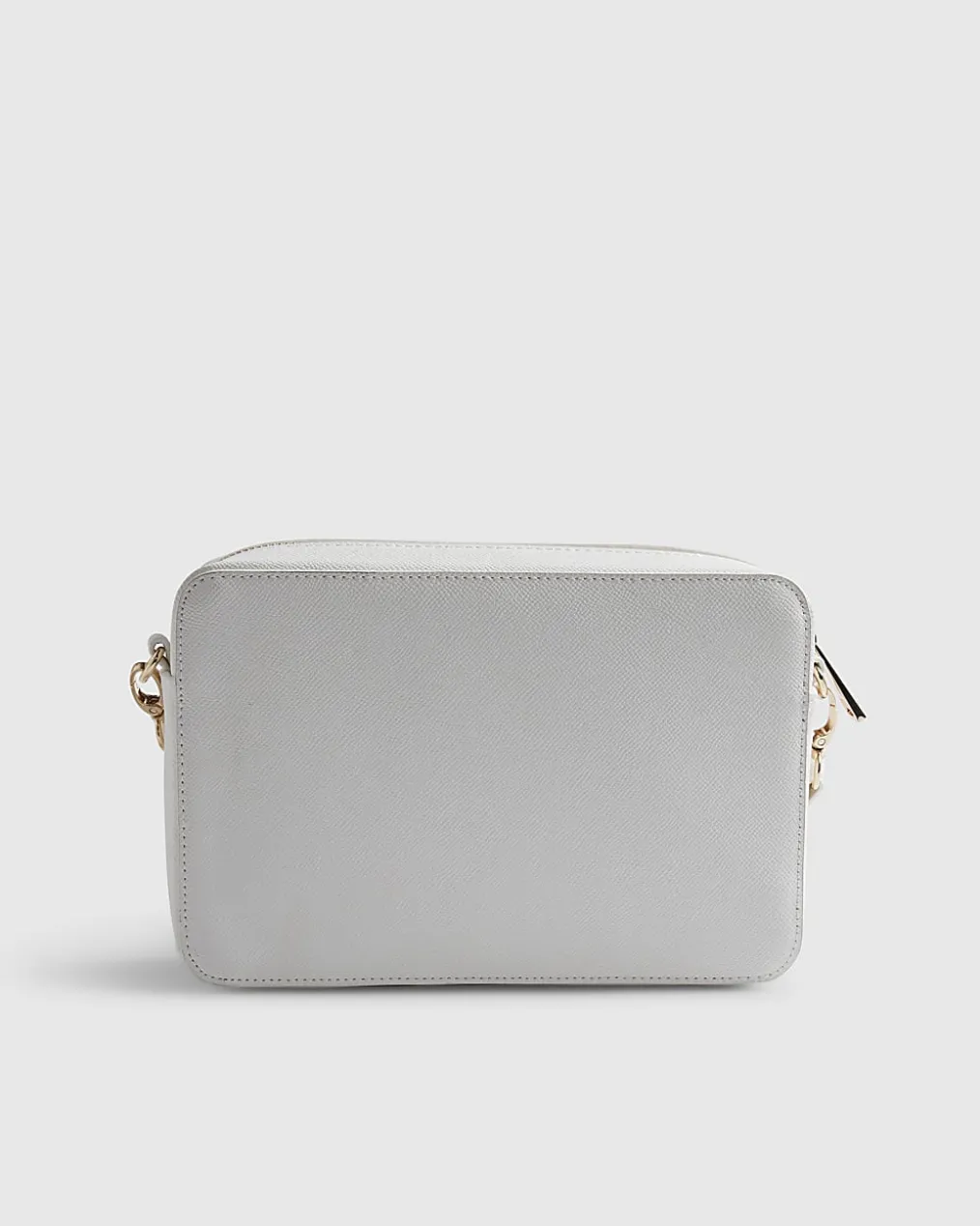 White Embossed Paneled Crossbody Bag