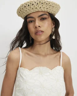 White Embroidered Denim Mini Dress