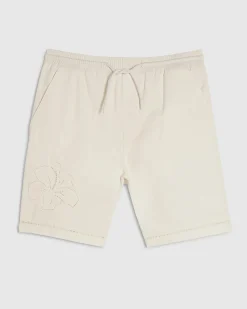 White Embroidered Shorts