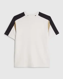 White Essential Slim Fit Colour Block T-Shirt