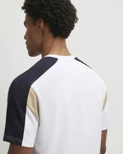 White Essential Slim Fit Colour Block T-Shirt