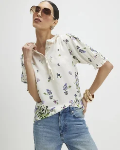 White Floral Blouse