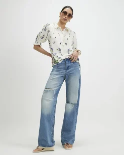 White Floral Blouse