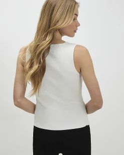 White Flower Lace Embroidered Vest Top