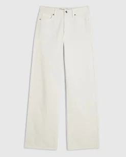 White High Waisted Relaxed Straight Jeans