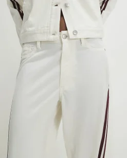 White Hybrid Relaxed Straight Leg Jeans