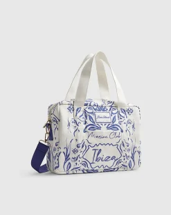 White Ibiza Print Holdall Bag