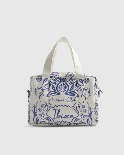 White Ibiza Print Holdall Bag