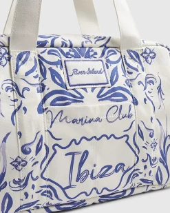 White Ibiza Print Holdall Bag