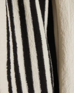 White Jersey Striped Bubble Hem Bandeau Top