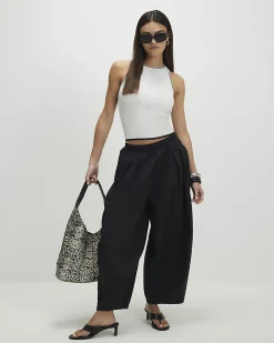 White Knit Ribbed Tipped Vest Top