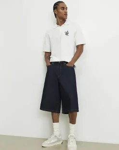White Knitted Crest Polo Shirt