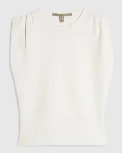 White Knitted Sleeveless Top