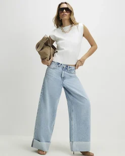 White Knitted Sleeveless Top
