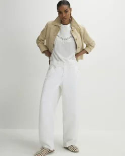 White Lace Detail T-Shirt