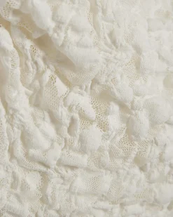 White Lace Halter Cowl Neck Top