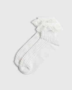 White Large Lace Frill Socks