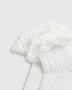 White Large Lace Frill Socks